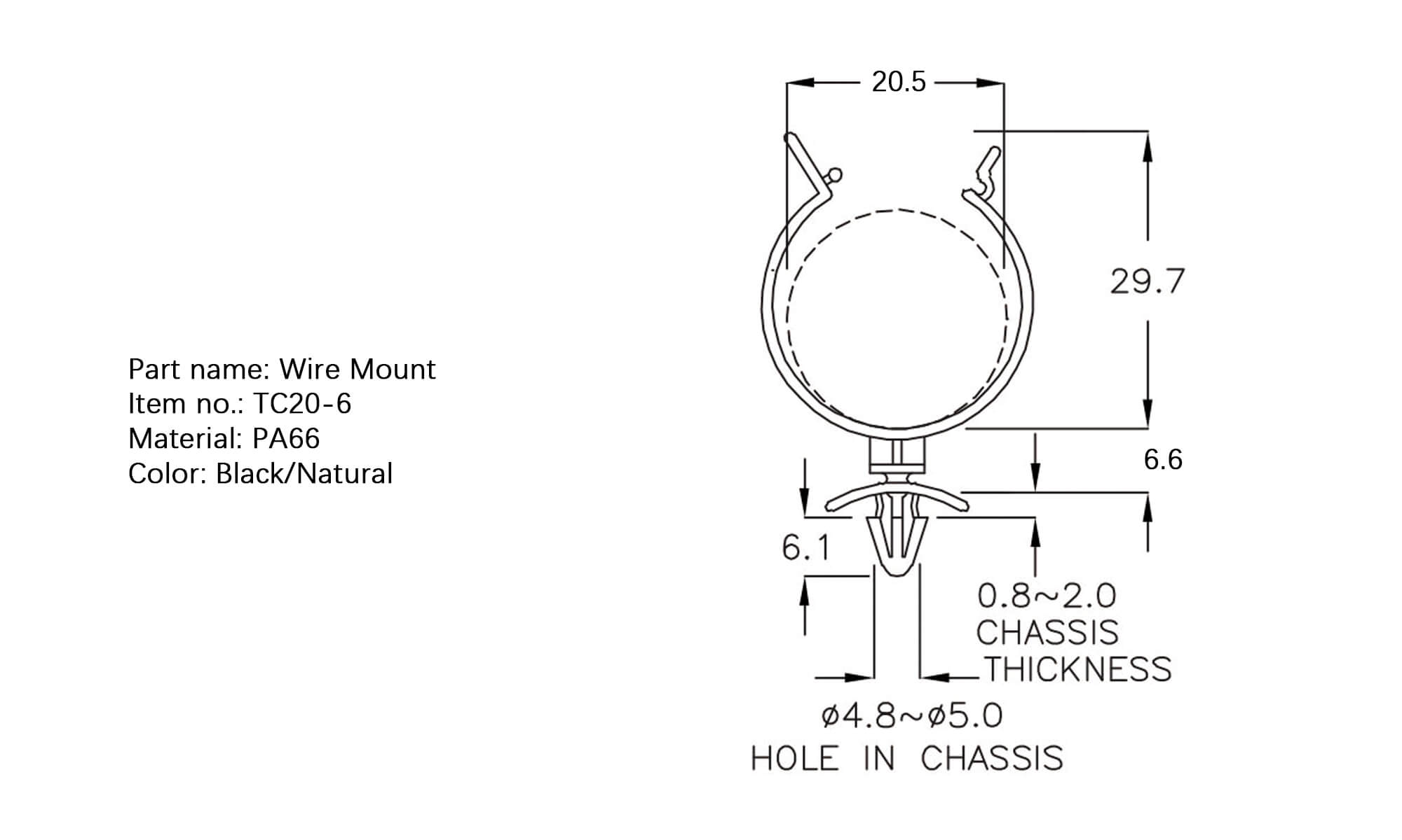 Plastic Wire Mount TC20-6